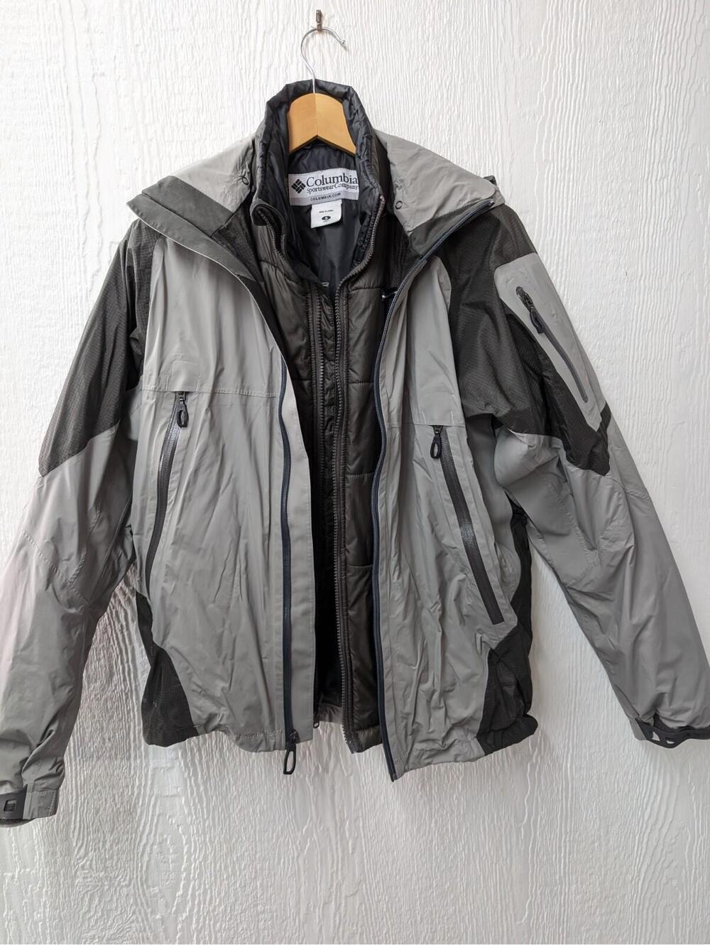 Columbia Titanium Jacket With Removable Liner Omni Tech Waterproof Hooded Coat S
